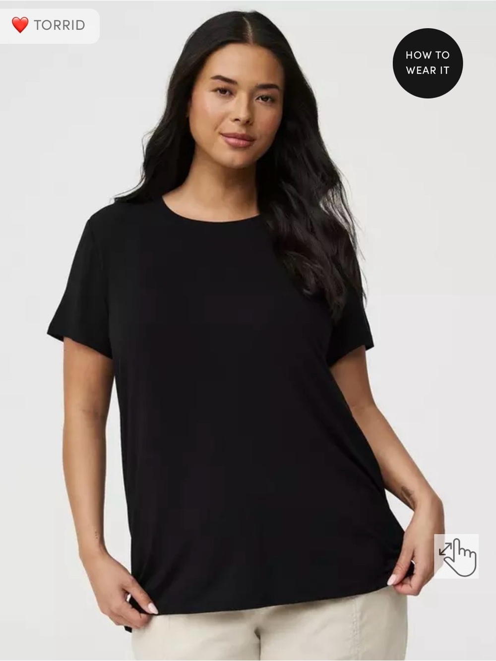 Torrid Black Short Sleeve Crewneck Tee